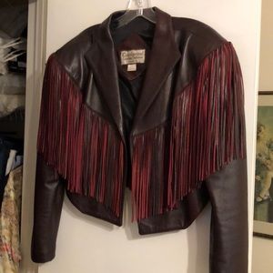 Vintage fringed leather jacket